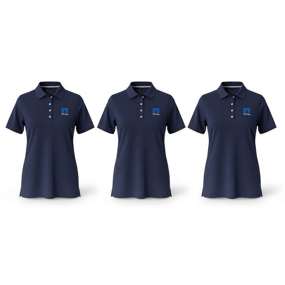 Set of 3 Peter Millar Women’s Navy Golf Polos, sz L- NWT, UPF 50+, two emb logos